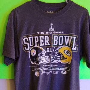 Reebok the big game super bowl Pittsburgh Steelers versus Green Bay Packers